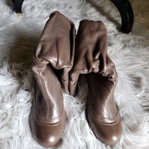Calf height slouch boot